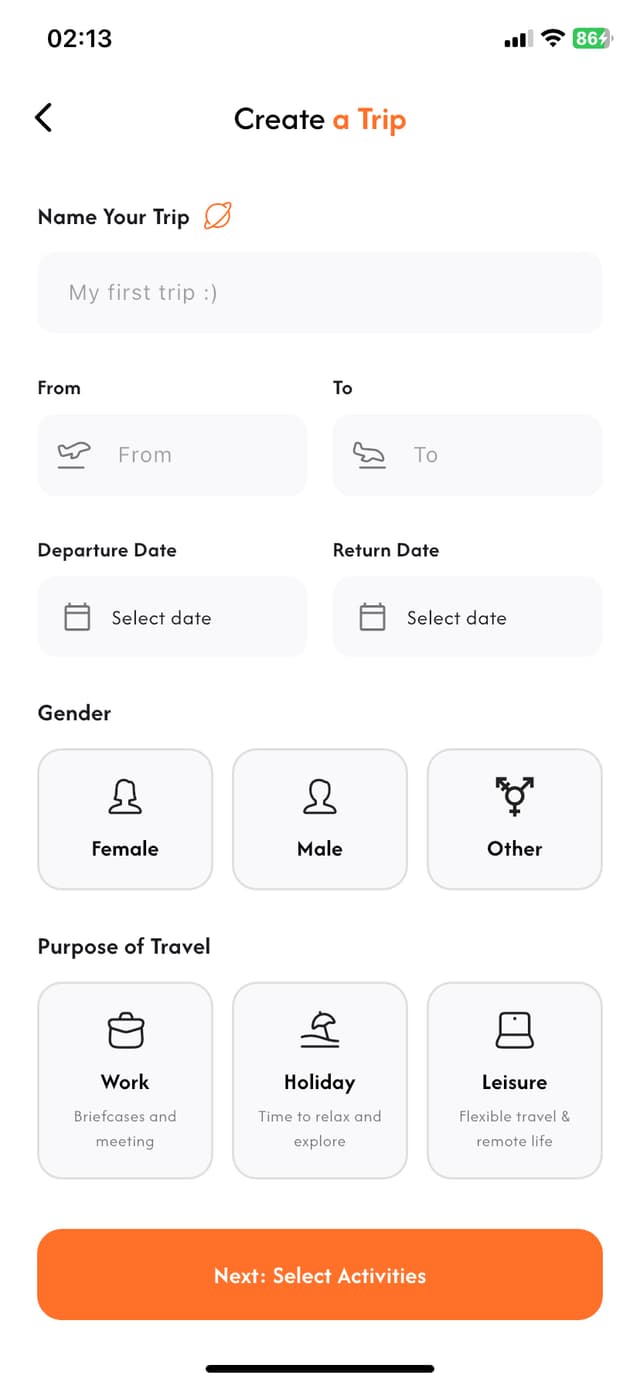 Select City Screen